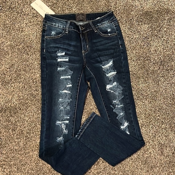 DISTRESSED Cotton Jeans - Picture 1 of 10